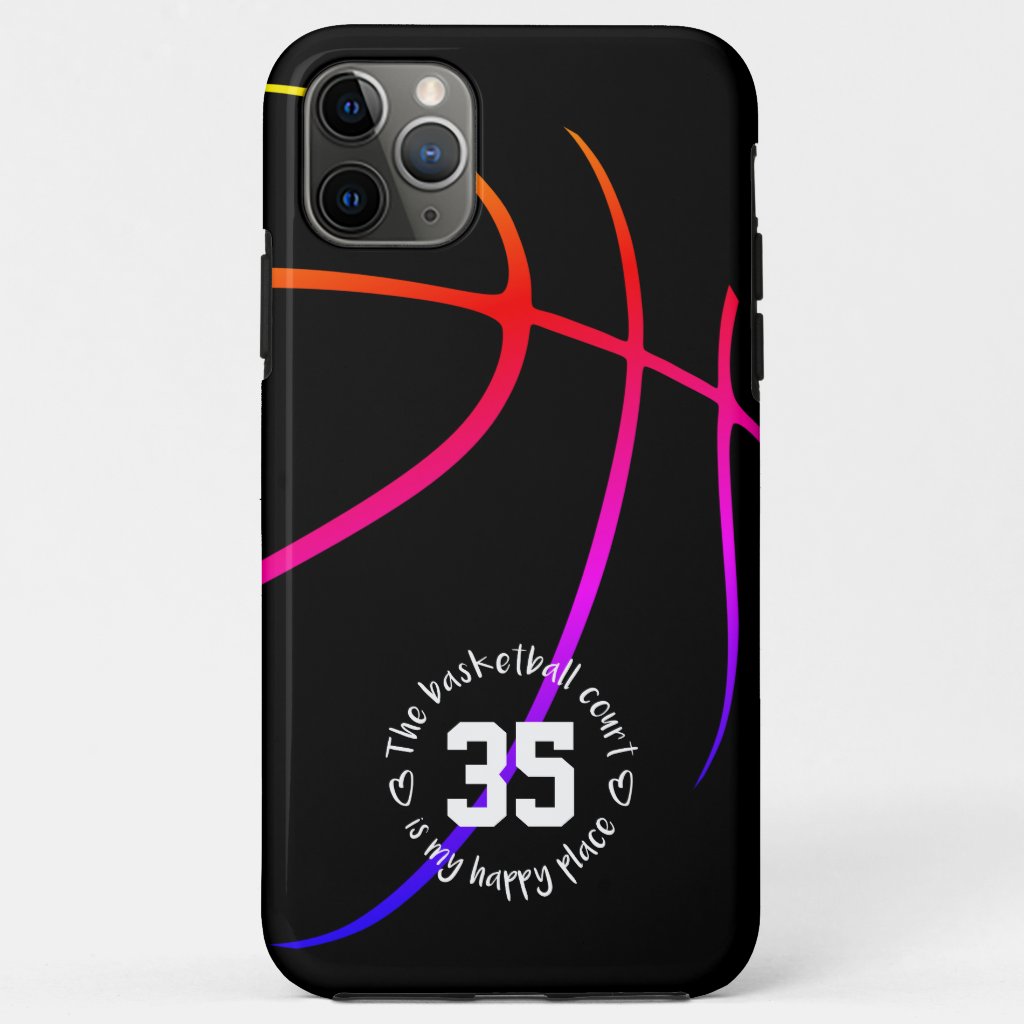 bright bold basketball court my happy place Case-Mate iPhone case