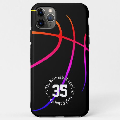 bright bold basketball court my happy place Case_M iPhone 11 Pro Max Case