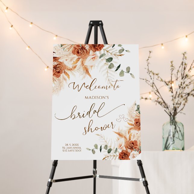 Bright Bold Bridal Shower Welcome Sign  (In Situ (Stand))