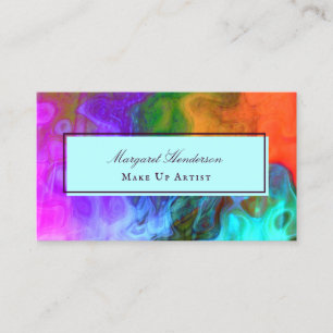 Bright Bold Colorful Creative Make Up Artist Busin Business Card