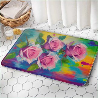 Bright & Bold Colorful English Garden Pink Roses 