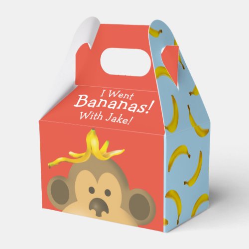 Bright Bold Colorful Go Bananas Monkey Party Favor Boxes