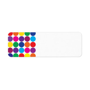 Bright Bold Colorful Rainbow Circles Polka Dots Label