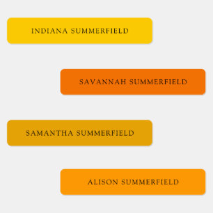 Bright Bold Colorful School Kids Name Waterproof Labels