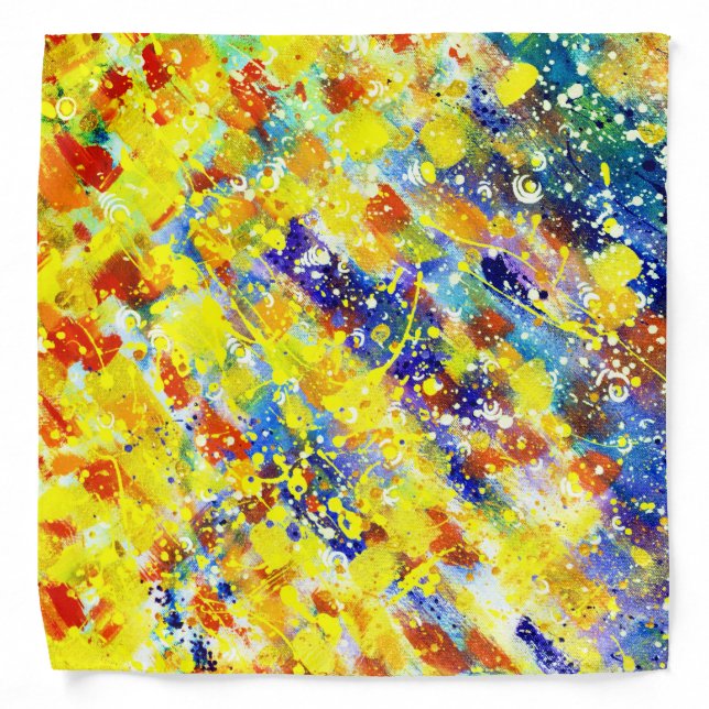 Bright Bold Colors Abstract Bandana (Front)