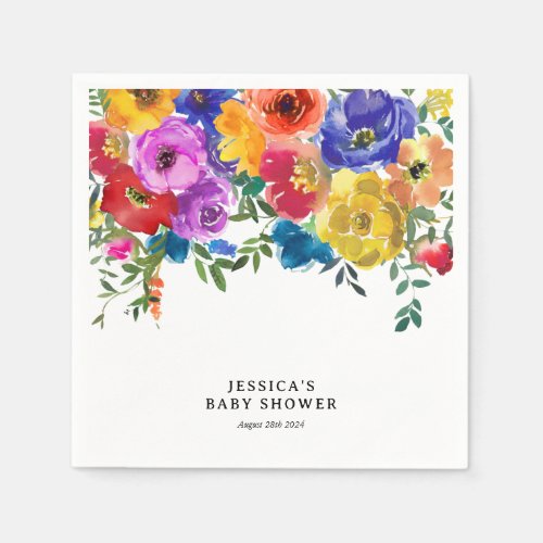 Bright  Bold Floral Baby Shower Napkins