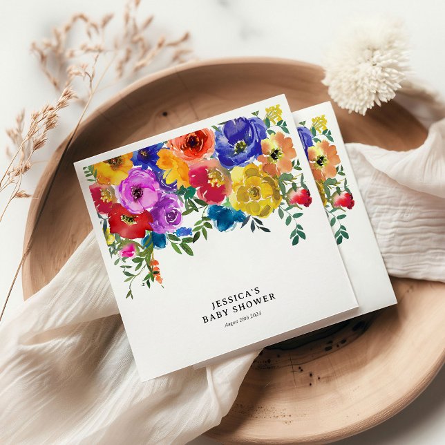 Bright & Bold Floral Baby Shower Napkins (Creator Uploaded)