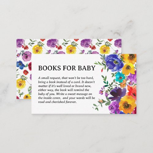 Bright  Bold Floral Books for Baby Enclosure Card