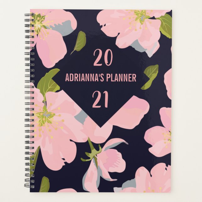 Bright Bold Floral Pattern Yearly Planner (Front)