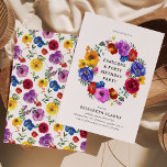 Bright & Bold Floral Wreath 40th Birthday Party Invitation<br><div class="desc">Simple,  elegant bright and bold floral wreath 40th birthday invitation. Design features a colorful watercolor handpainted floral wreath,  the text 'fabulous forty birthday party' and a birthday celebration template that is easy to customize.</div>