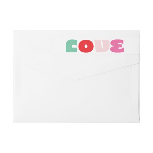 bright bold LOVE christmas holiday return address Wrap Around Label