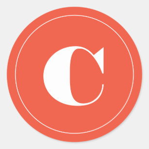 Bright bold monogram holiday envelope seal