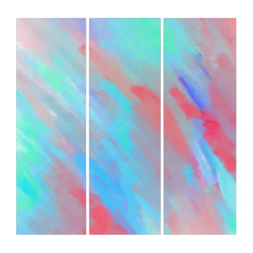 Bright Bold Original Abstract Color Blend Triptych