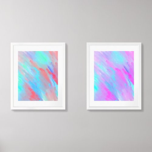 Bright Bold Original Abstract Color Blend Wall Art Sets
