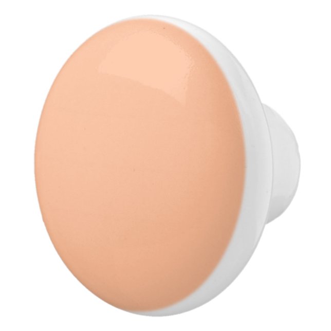 Bright Bold Peach Solid Block Color Ceramic Knob (Right)