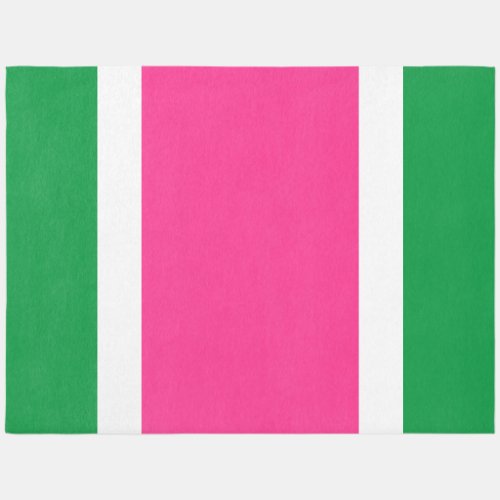 Bright Bold Pink Kelly Green White Racing Stripes Rug