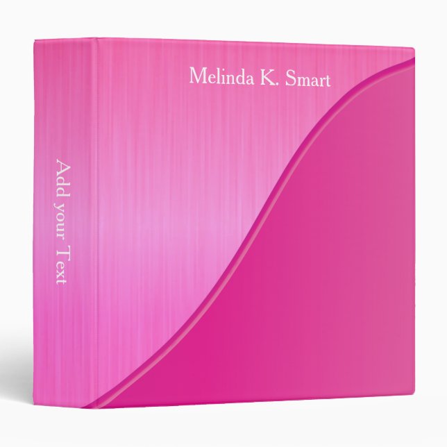 Bright Bold Pretty Pink 3 Ring Binder (Front/Spine)