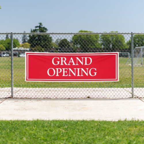 Bright Bold RedWhite Framed Business Grand Opening Banner