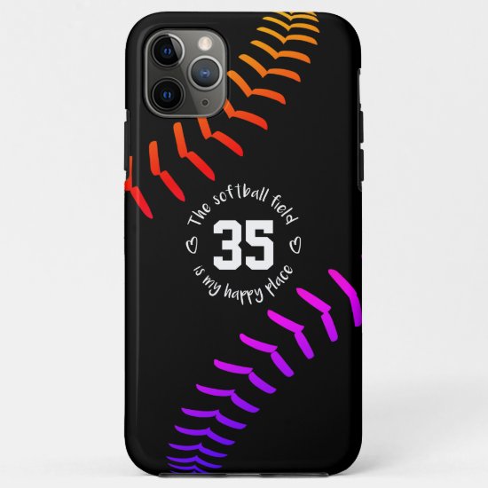 bright bold softball field my happy place  Case-Mate iPhone case