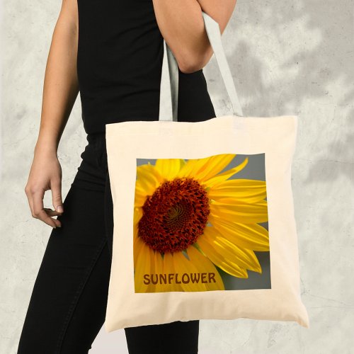 Bright Bold Sunny Sunflower Floral Tote Bag