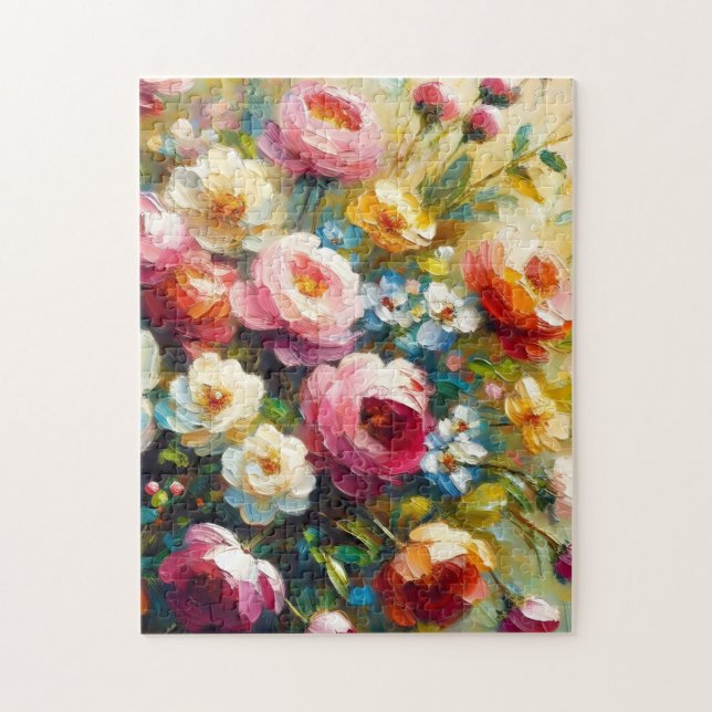 Bright & Bold Vibrant Florals Jigsaw Puzzle (Vertical)