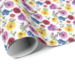Bright & Bold Watercolor Floral Gift Wrapping Paper<br><div class="desc">Wrap gifts in this gorgeous bright and bold watercolor floral gift wrapping paper! Perfect for any celebration or occasion.</div>