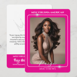 Bright Border Color Pop Platform Pageant Card