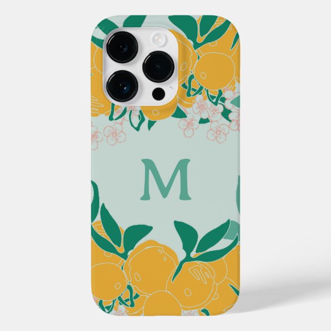Bright Botanical Citrus Monogram  Case-Mate iPhone Case (Back)