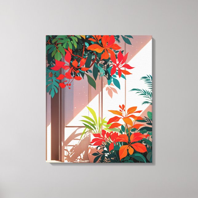 Bright Botanical Garden at the Doorstep Canvas Print (Front)