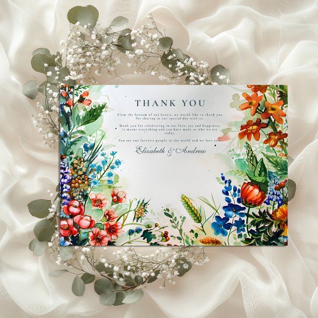 Bright Botanical Garden Wedding Thank You Card (Creator Uploaded)