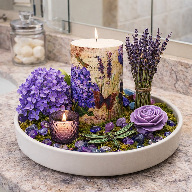 Bright botanical  pillar candle (Creator Uploaded)