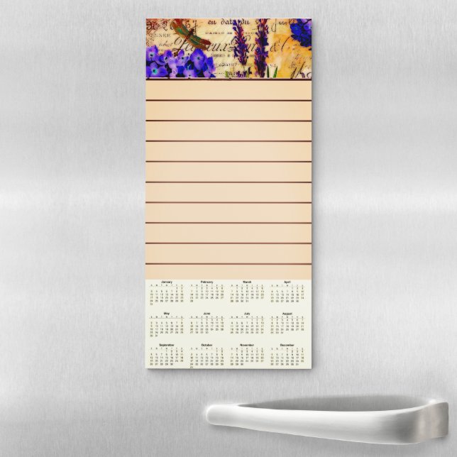 bright botanical with calendar Magnetic Notepad (In Situ)