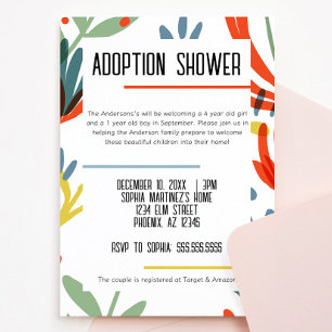 Bright Botanicals Adoption Shower Invitation