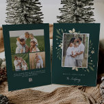 Bright Boughs | Botanical Christmas Photo Holiday Card<br><div class="desc">Elegant and festive holiday photo card frames your favorite vertical or portrait oriented image with a subtle deckled edge border and white and green holiday foliage peeking out at the corners. "Merry Christmas" or your choice of greeting appears beneath, along with your family name. Add an additional three photos to...</div>