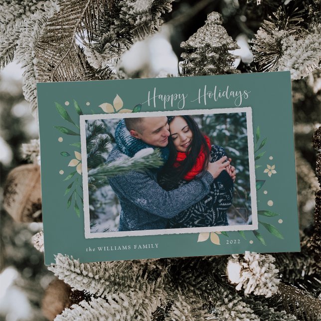 Bright Boughs | Happy Holidays Photo Holiday Card (Creator Uploaded)