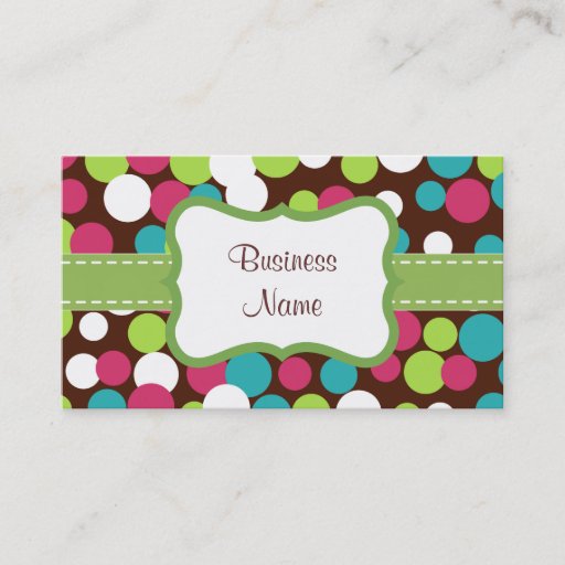 Customizable Bright Bouncing Dots Business Card