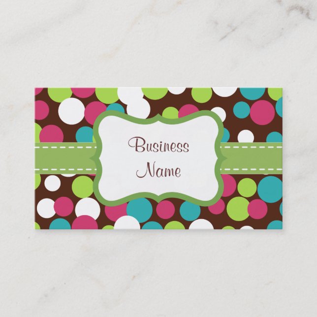 Bright Bouncing Dots Business Card (Front)