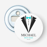 Bright Bow Tie Tuxedo "Best Man" Personalized Bottle Opener<br><div class="desc">Fun personalized wedding party favors design.</div>