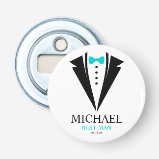 Bright Bow Tie Tuxedo "Best Man" Personalized Bottle Opener