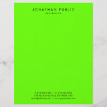 Bright Brilliant Neon Green Modern Simple Template Letterhead<br><div class="desc">Bright Brilliant Neon Green Modern Simple Template Elegant Letterhead.</div>