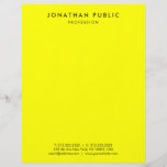 Bright Brilliant Neon Yellow Modern Simple Design Letterhead<br><div class="desc">Bright Brilliant Neon Yellow Modern Simple Template Elegant Letterhead.</div>