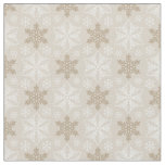 Bright Brown Tan Winter White Snowflake Pattern Fabric