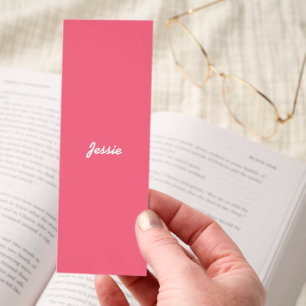 Bright bubblegum pink minimalist monogram bookmarks