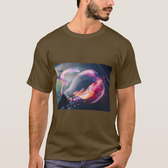 Bright Bulb Glow – Art on Tee (Front)