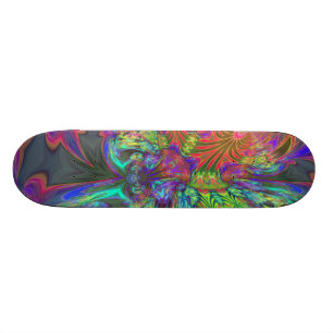 Bright Burst of Color – Salmon & Indigo Deva Skateboard