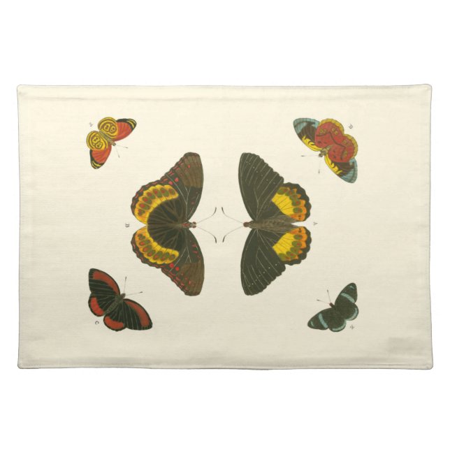 Bright Butterflies by Pieter Cramer Cloth Placemat (Front)