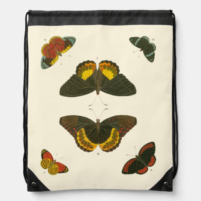 Bright Butterflies by Pieter Cramer Drawstring Bag (Front)