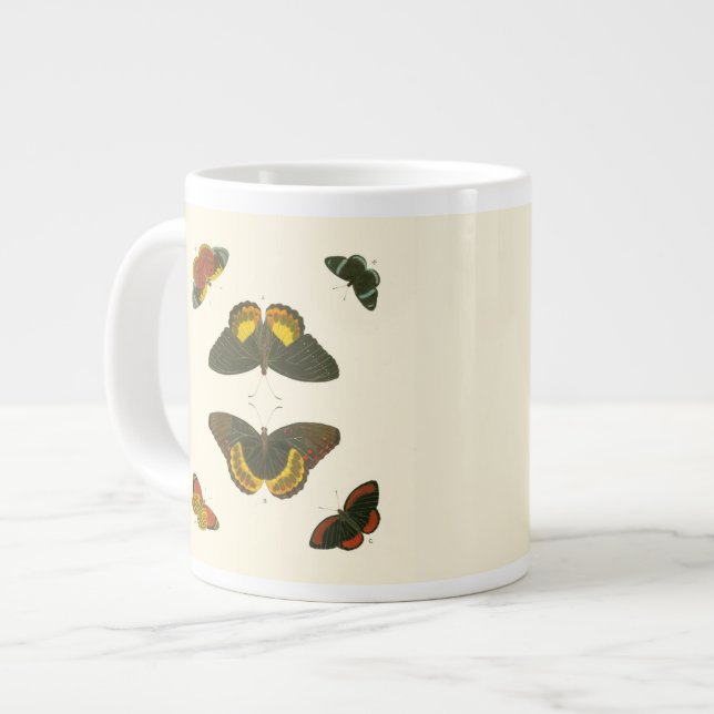 Bright Butterflies by Pieter Cramer Giant Coffee Mug (Front Left)