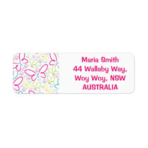 Bright butterflies label