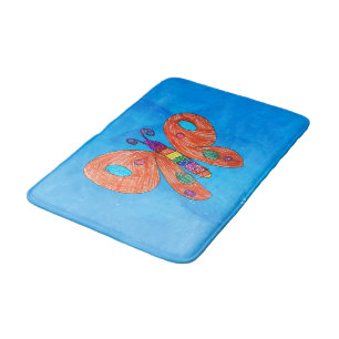 Bright Butterfly Bath Mat